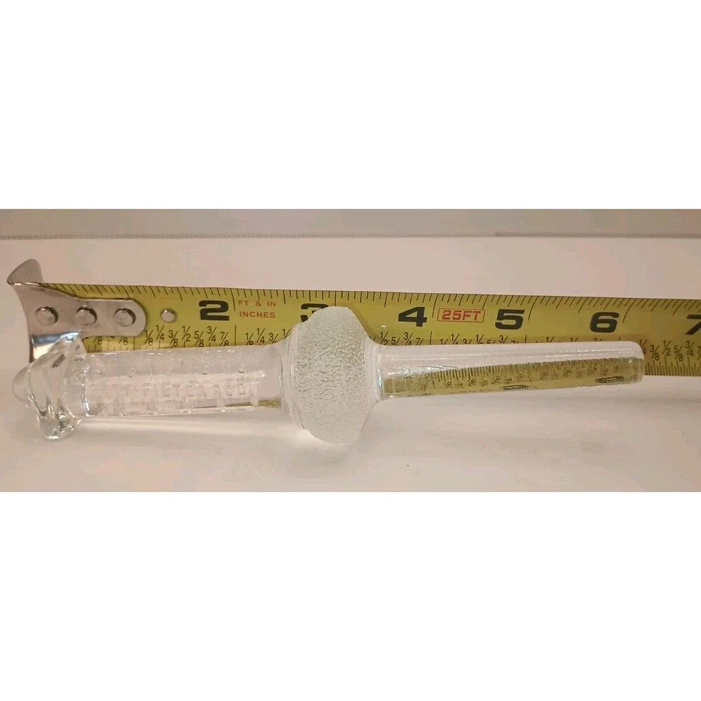 Clear GLASS COFFEE FILTER  w/ Textured Bulb Section,  6 in Long. Beautiful!